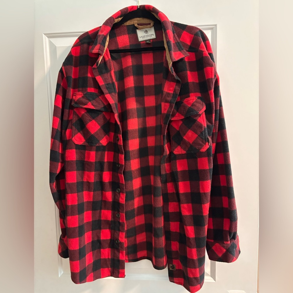 Legendary Whitetails Red and Black Plaid Button Down Shirt